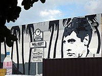 Mural of Pacino's "Tony Montana" character in Wynwood in 2012. Tony Montana - Scarface - Graffiti.jpg