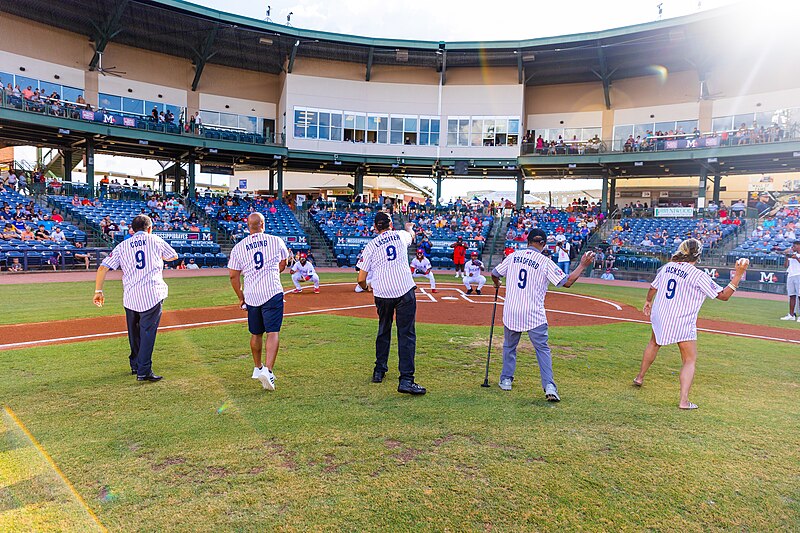 File:Tougaloo Nine throwing out the first pitch at Trustmark Park.jpg