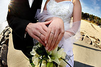 右手の薬指に嵌められた結婚指輪