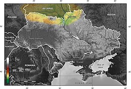 Поліська низовина на карті рельєфу України