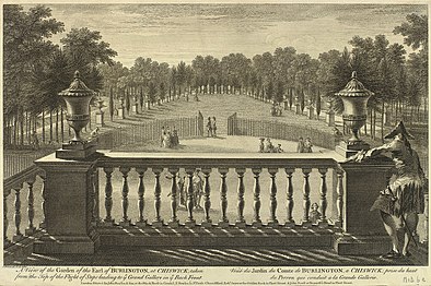 View of Burlington's Garden at Chiswick from the Steps in the Back, circa 1763