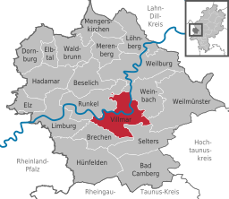 Läget för Villmar i Landkreis Limburg-Weilburg