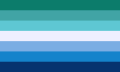 Die ursprüngliche vincianische Fahne aus dem Jahr 2017, die schwule Männer repräsentiert. Die am häufigsten verwendete Vinci-Flagge basiert auf ihr.