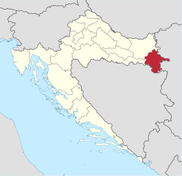 Locatie van provincie Vukovar-Srijem in Kroatië
