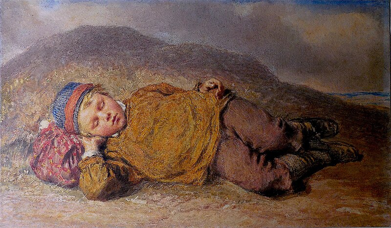 File:William Henry Hunt, A Sleeping Boy, Dated and Exhibited 1836.jpg