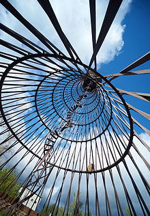 The world's first diagrid hyperboloid structure in Polibino, Russia Worlds First Diagrid Hyperboloid by Shukhov 1896.jpg