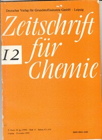 Titelseite Zeitschrift für Chemie