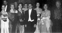 Staff of the American Embassy in costume as extras at the Hungarian State Opera House