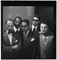 (Portrait of Dave Lambert, John Simmons, Dizzy Gillespie, George Handy, and Chubby Jackson, William P. Gottlieb's office, New York, N.Y., ca. July 1947) (LOC) (5354783748).jpg
