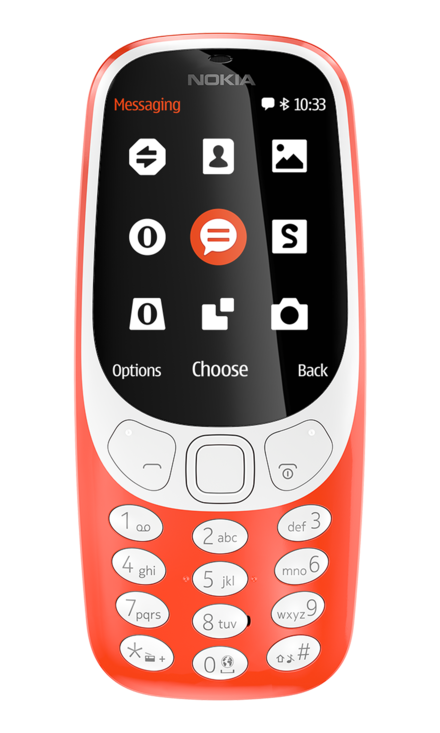 The Nokia 3310 3G (2017 version), an advanced feature phone