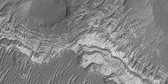 Close-up of layers in Lotto Crater, as seen by HiRISE under HiWish program