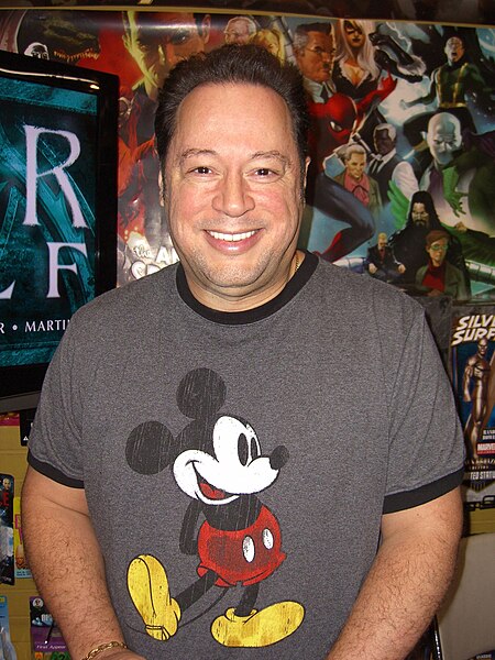 Quesada at the December 21, 2010 press conference for the "Fear Itself" storyline at Midtown Comics Times Square in Manhattan