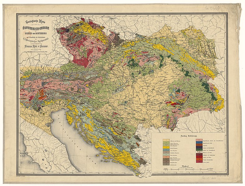 File:1880s - Geologische Karte von Österreich-Ungarn, mit Bosnien und Montenegro, auf Grundlage der Aufnahmen der K. K. Geologischen Reichsanstalt.jpg