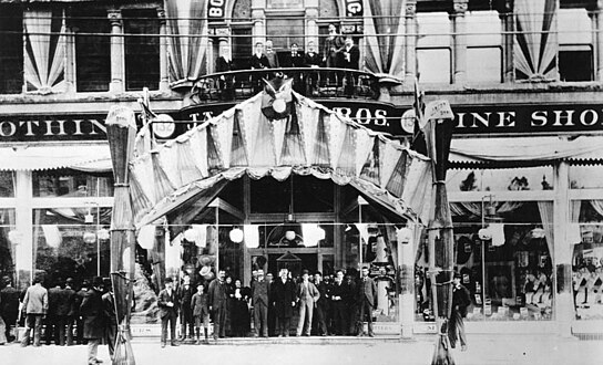 The "palatial" Jacoby Bros. store, 128–134 N. Spring Street, around 1896