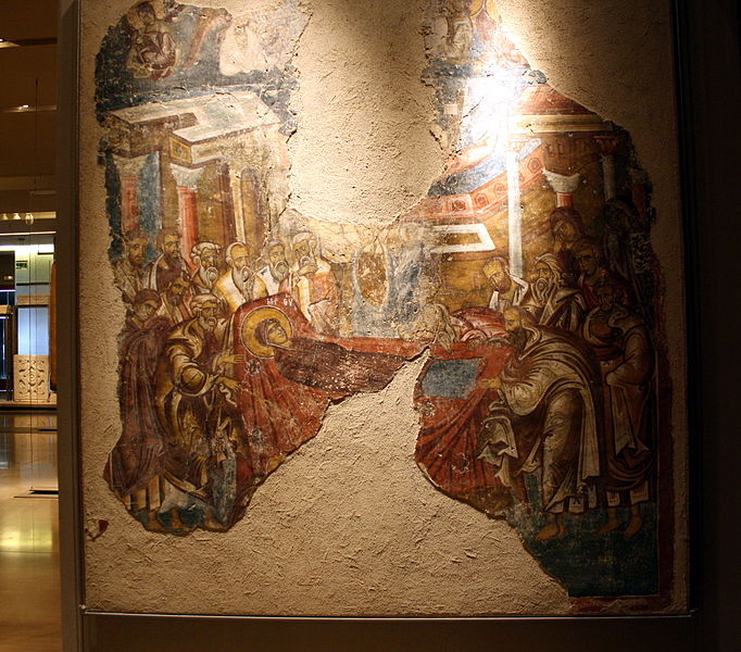 File:1978 - Byzantine Museum, Athens - Constantine Manasses - Dormitio Virginis, 1305 - Photo by Giovanni Dall'Orto, Nov 12 2009.jpg