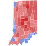1992 United States Senate election in Indiana results map by county.svg