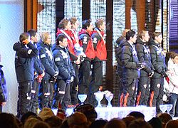 2011-02-27 - ЧМ 2011 Прыжки с трамплина NH - Команда - Podium.jpg