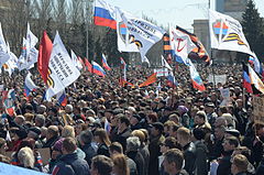 Pro-Russian protesters in Donetsk, 6 April 2014.