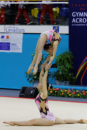 Chinese pair 2014 Acrobatic Gymnastics World Championships - Women's pair - Qualifications - China 07.jpg