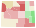 Vainqueur républicain par comté : Gordon en rouge, Friess en bleu et Hageman en vert.