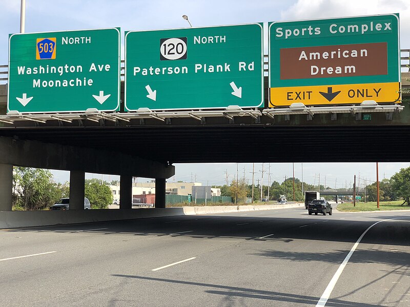 File:2020-09-08 11 17 28 View north along New Jersey State Route 120 at the exit for Bergen County Route 503 NORTH (Washington Avenue, Moonachie) in East Rutherford, Bergen County, New Jersey.jpg