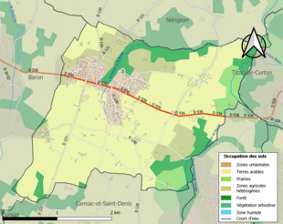 Kolorowa mapa przedstawiająca użytkowanie gruntów.