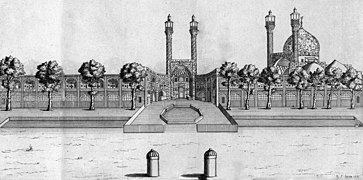 نقاشی از «مسجد جامع عباسی» در سده هفدهم میلادی اثر ژان شاردن