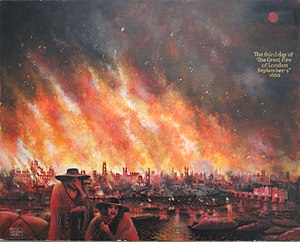 Grand incendie de Londres en 1666.