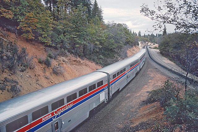 Superliner I cars on the San Francisco Zephyr in November 1980