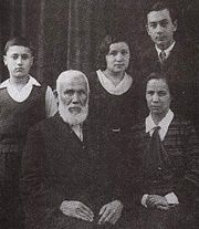 Abdurreshid Ibrahim (center), Tatar migrant to Meiji Japan, who became the first imam of Tokyo Camii. Abdurresit-Ibrahim-Efendi-1857-1944-ve-Cocuklari.jpg