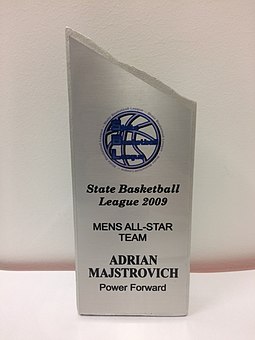 Adrian Majstrovich's 2009 All-Star Team trophy Adrian Majstovich trophy.jpg