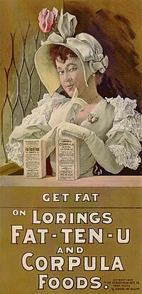 Advertisement showing young woman with package of Loring's Fat-Ten-U.jpg