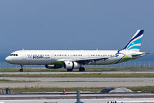 An Air Busan Airbus A321 at Kansai International Airport, Osaka, Japan (2015)