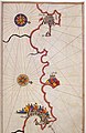 خريطة تاريخية للجزائر رسمها رئيس البحرية العثماني بيري ريس.