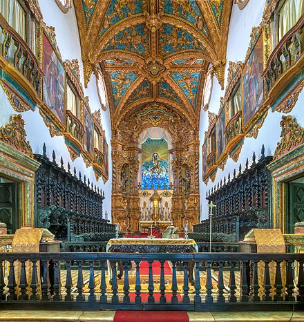 Interior of the Basilica and Convent of Nossa Senhora do Carmo in Recife, Brazil, built between 1665 and 1767