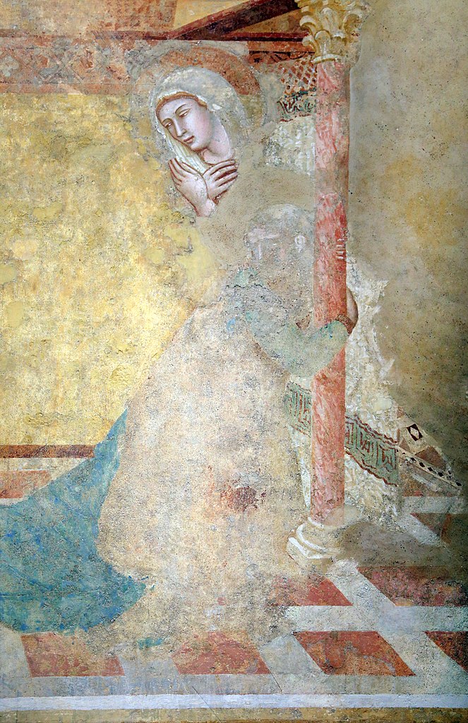 Ambrogio Lorenzetti, Annunciazione, 1334-1336, affresco, cappella di San Galgano a Montesiepi