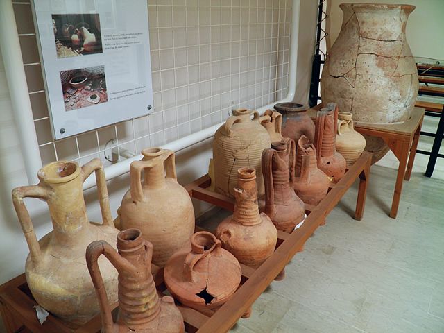 In pre-literate society, the distinctive shape of amphorae provided potential customers with information about goods and quality. Pictured: Amphorae f
