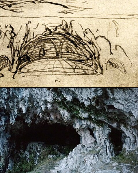 File:Analysis by Riccardo Magnani on Leonardo da Vinci's drawing depicting the Grotto of Laorca.jpg