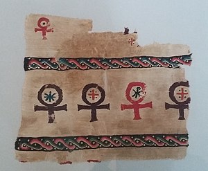 Ankh symbols (on a fragment of cloth).jpg