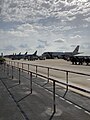 A line of TUI planes on stands at Reus.