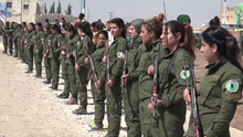 Female members of the Asayish in Kobani Asayish members in Kobani.png