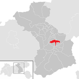 Poloha obce Aschau im Zillertal v okrese Schwaz (klikacia mapa)
