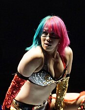 Record four-time champion individually, Asuka, who is the longest combined-reigning champion at 309+ days Asuka March 2018.jpg