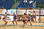 Deutsch: Beachhandball Europameisterschaften 2019 (Beach handball Euro); Tag 6: 7. Juli 2019 – Spiel um Platz Drei, Frauen, Kroatien-Niederlande 0:2 (14:23, 20:22) English: Beach handball Euro; Day 6: 7 July 2019 – Women's Bronze Medal Match – Croatia-Netherlands 0:2 (14:23, 20:22)