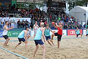 Deutsch: Beachhandball Europameisterschaften 2019 (Beach handball Euro); Tag 6: 7. Juli 2019 – Männerfinale, Dänemark-Norwegen 2:0 (25:18, 19:16) English: Beach handball Euro; Day 6: 7 July 2019 – Men's Final – Denmark-Norway 2:0 (25:18, 19:16)