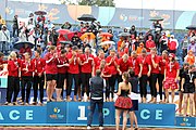 Deutsch: Beachhandball Europameisterschaften 2019 (Beach handball Euro); Tag 6: 7. Juli 2019 – Siegerehrungen English: Beach handball Euro; Day 6: 7 July 2019 – Medal ceremony