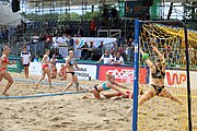 Deutsch: Beachhandball Europameisterschaften 2019 (Beach handball Euro); Tag 5: 6. Juli 2019 – Frauen, Halbfinale, Kroatien-Dänemark 1:2 (12:19, 17:10, 4:7) English: Beach handball Euro; Day 5: 6 July 2019 – Semifinal Men – Croatia-Denmark 1:2 (12:19, 17:10, 4:7)