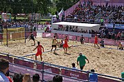 Deutsch: Beachhandball bei den Olympischen Jugendspielen 2018; Tag 4, 10. Oktober 2018; Jungs, Vorrunde, Gruppe B - Italien-Argentinien 1:2 English: Beach handball at the 2018 Summer Youth Olympics at 10 October 2018 – Boys Preliminary Round Group B‎ – Italy-Argentina 1:2