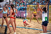 Deutsch: Beachhandball bei den Olympischen Jugendspielen 2018 in Buenos Aires; Tag 7, 13. Oktober 2018; Mädchen, Finale Argentinien-Croatien 2:0 English: Beach handball at the 2018 Summer Youth Olympics in Buenos Aires at 13 October 2018 – Girls Gold Medal Match – Argentina-Croatia 2:0 Español: Handball de playa en los Juegos Olimpicos de la Juventud Buenos Aires 2018 en 13 de octubre de 2018 – Partido por la medalla de oro femenino - Argentina-Croacia 2:0