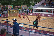 Deutsch: Beachhandball bei den Olympischen Jugendspielen 2018; Tag 5, 10. November 2018; Mädchen, Hauptrunde - Chinese Taipei (Taiwan)-Niederlande 1:2 English: Beach handball at the 2018 Summer Youth Olympics at 11 October 2018 – Girls Main Round – Chinese Taipei (Taiwan)-Netherlands 1:2